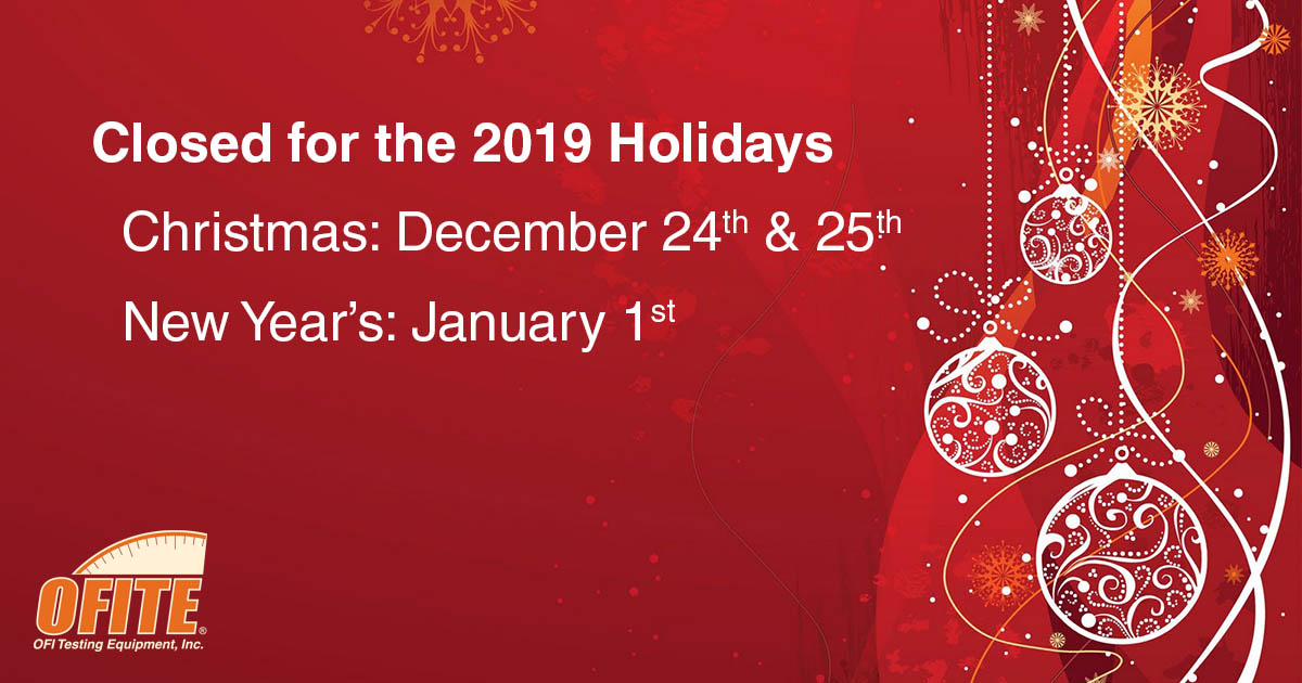 2019 Holiday Hours